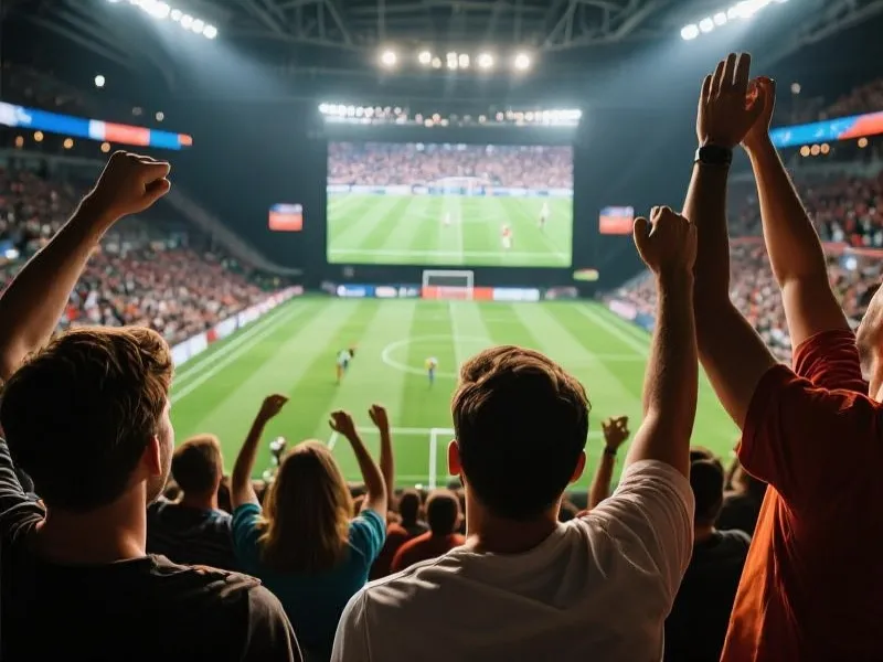 Fans watching World Cup